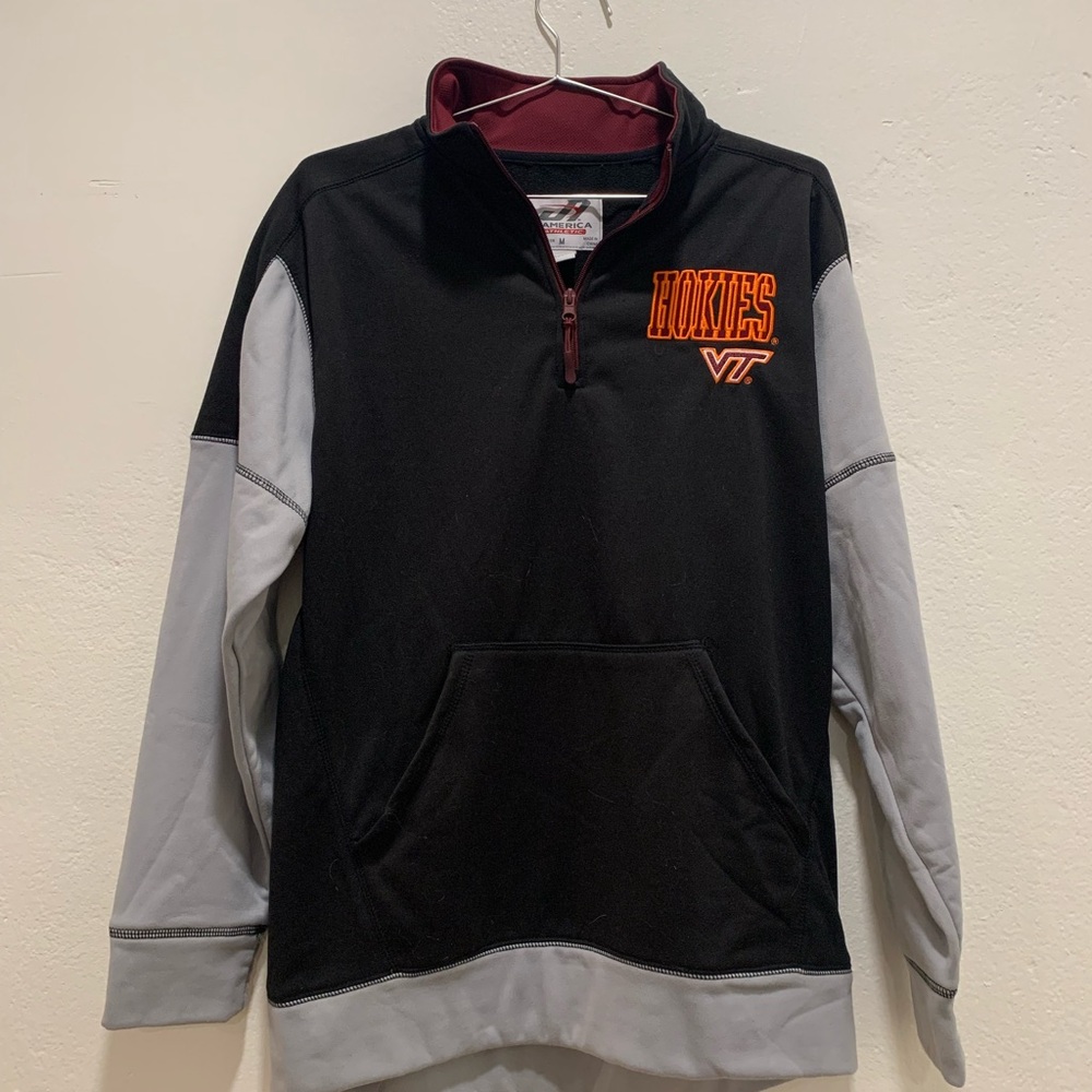VT Black and Gray Quarter-Zip Pullover